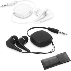 PINEL. Retractable earphones with 0'75 m ABS cable / Black