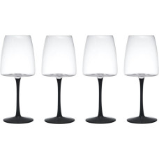 Mikasa PALERMO VĪNA GLĀZES 450ML, MELNA KĀJIŅA, 4 GAB., kristalīns, Mikasa