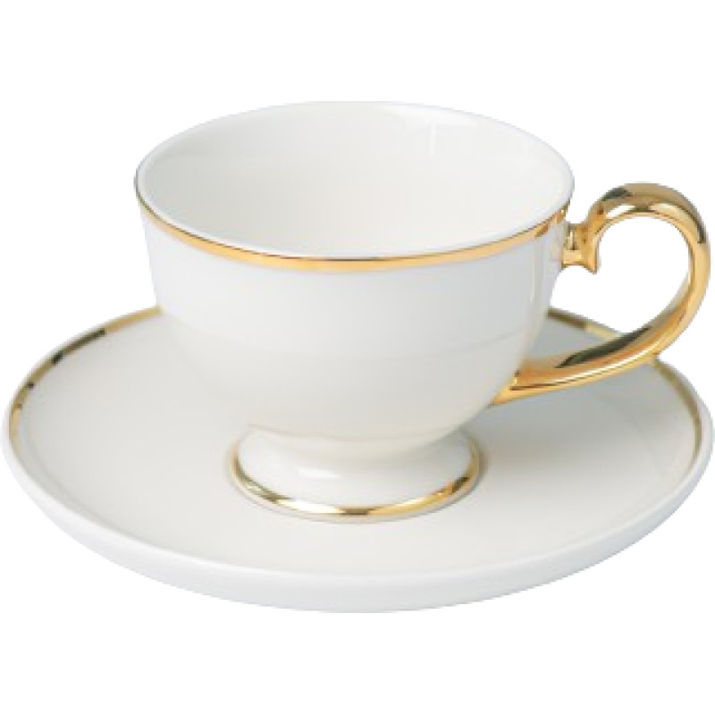 Quality Ceramic PRIMA GOLD TASE UZ KĀJAS 280ML, AR APAK&Scaron;TASI 16CM, Quality Ceramic