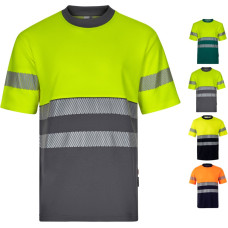 Velilla VL BASTET. Two-tone piqué T-shirt (150g/m²), in cotton (55%) and polyester (45%) / Green / Yellow