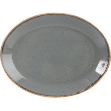 Porland SEASONS tumši pelēks ovāls šķīvis 36cm, Porland