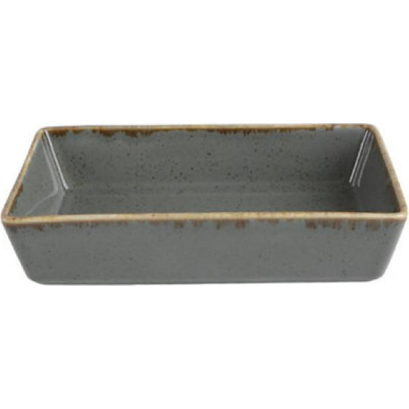 Porland SEASONS tumši pelēks taisnstūrveida šķīvis ar malām 16x11cm, Porland