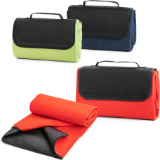 RILEY. Fleece blanket with carry handle and flap (180 g/m²) / Red
