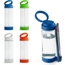 QUINTANA. Glass sports bottle with PP cap 390 mL