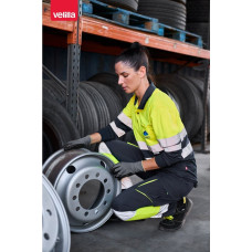 Velilla VL VULCAN. Two-tone bird-eye polo shirt (160g/m²) with long sleeves, in polyester (100%)