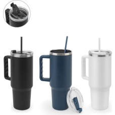 JOYNER XL. Large stainless steel travel cup (91% recycled) with vacuum insulated double wall and a matt finish 1300 mL