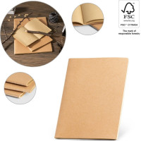 ALCOTT A4. A4 notepad with Kraft paper cover (250 g/m²) and plain pages