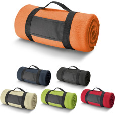 THORPE. Fleece blanket with removable handle (180 g/m²) / Orange