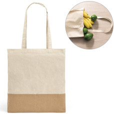 MERCAT. 100% cotton bag (160 g/m²) with imitation jute details