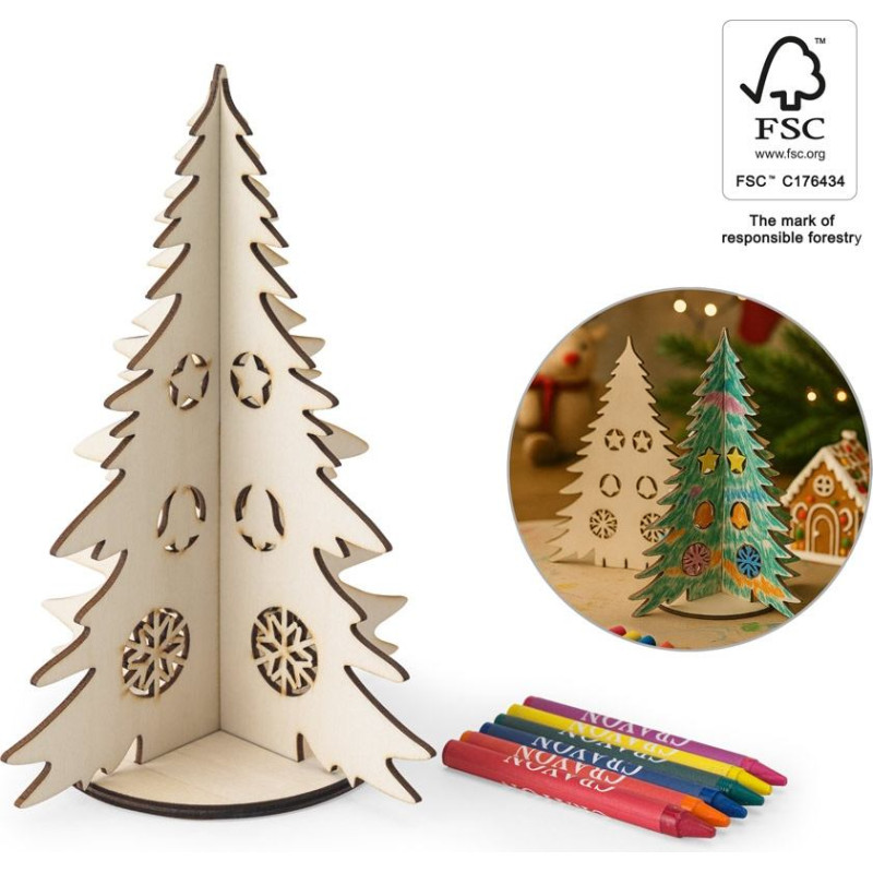 PINERY. Collapsible wooden Christmas tree to colour