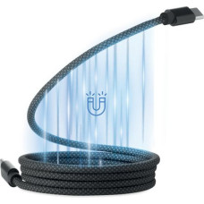 Braided magnetic cable in RPET