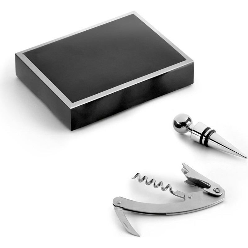 BARREL. Zinc and stainless steel wine set