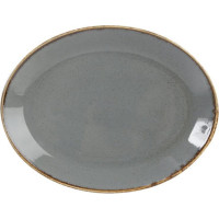 Porland SEASONS tum&scaron;i pelēks ovāls &scaron;ķīvis 30cm, Porland