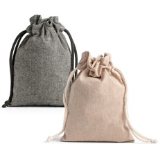 GIBRALTAR. Recycled cotton gift bag (70%) and polyester (30% rPET) (140 g/m²)