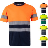 Velilla VL BRAHMA. Two-tone bird-eye technical T-shirt (140g/m&sup2;), in polyester (100%)