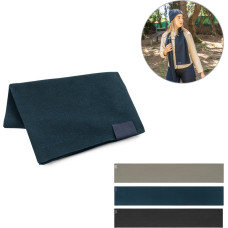 SERENITY. Scarf in recycled polyester (100% rPET) with a stitched detail for personalisation / Navy blue
