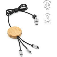 Feynman 5-in-1 Cable Bamboo and rPET. Backlit logo